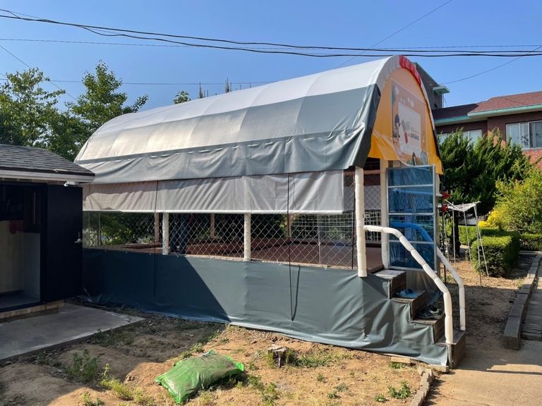 경북기독보육원에 천막전체갈이 하였습니다.