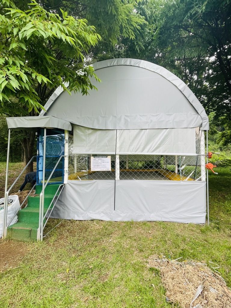 평택해군교회 트램펄린 천막갈이 완료하였습니다.