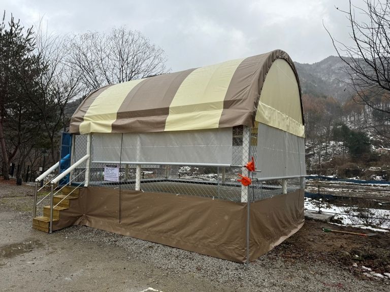 함양 캠프더포레 캠핑장에 4-5 트램펄린 설치하였습니다.