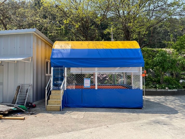 청평 여울키즈펜션에 트램펄린 설치완료하였습니다.