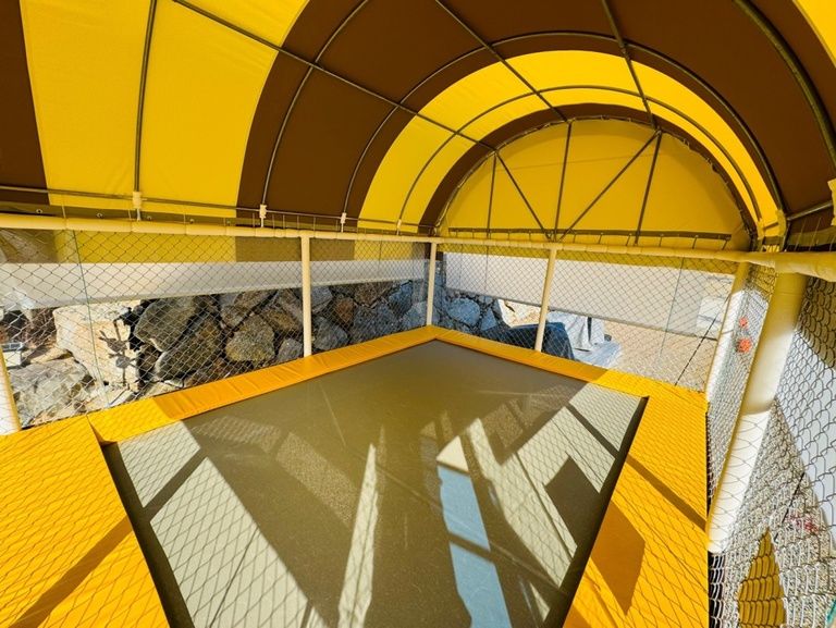 지리산 하이웨이캠핑장에 4-5 트램펄린 설치하였습니다.